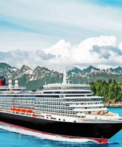 Queen Elizabeth Cruise Ship Landscape Paint By Numbers