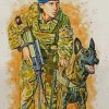RAAF Soldier With Dog Paint By Number
