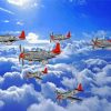 Red Tailed Planes Paint By Number