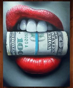 Red Lips With Money Paint By Numbers