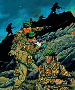 Royal Marines Soldiers At Night Paint By Numbers
