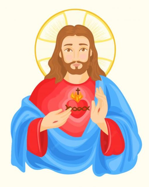 Sacred Heart Of Jesus Illustration Paint By Number