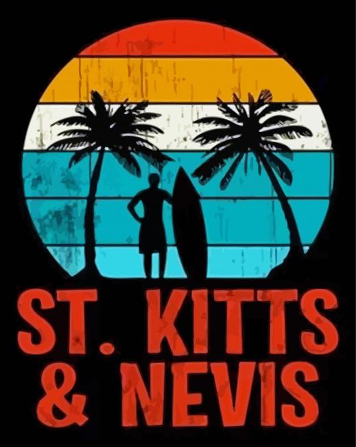 Saint Kitts And Nevis Poster Paint By Numbers