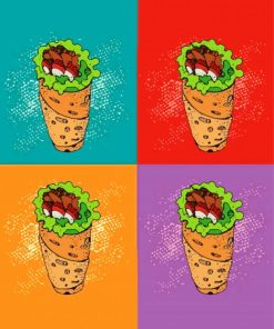 Shawarma Pop Art Paint By Numbers