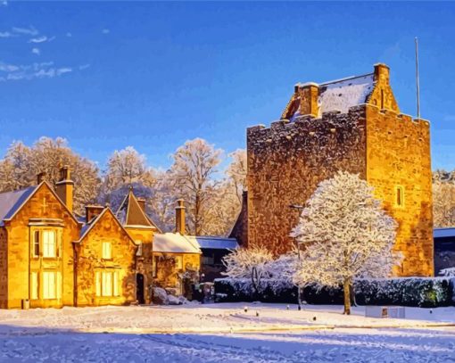 Snowy Dean Castle Paint By Numbers