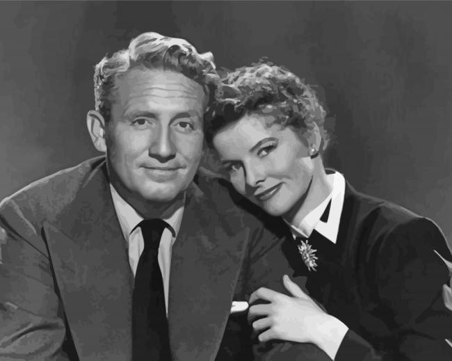 Spencer Tracy And Katharine Hepburn Paint By Numbers