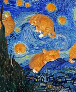 Starry Night Cats Paint By Number