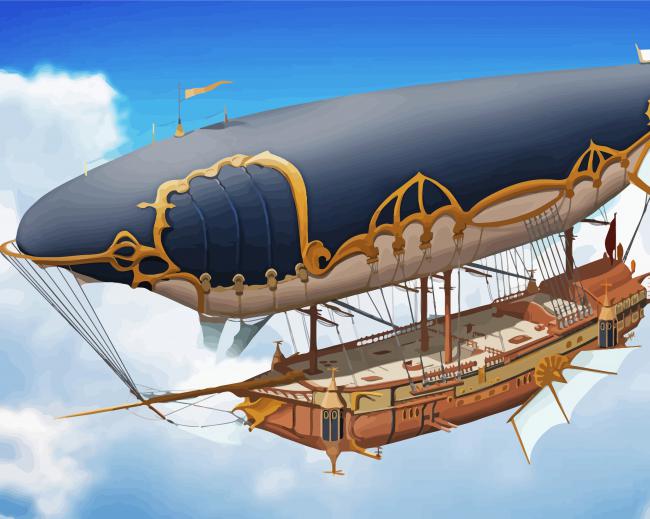 Steampunk Airship Paint By Numbers