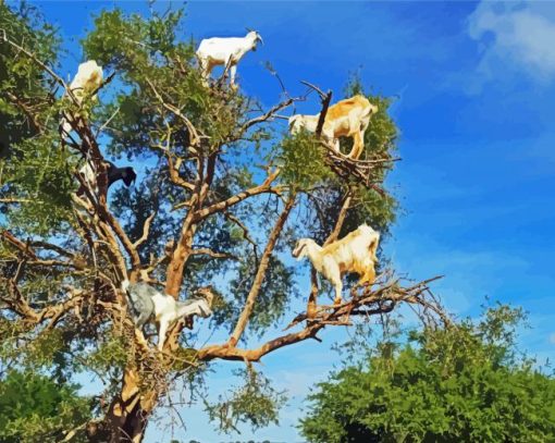 Tree Goats Paint By Numbers