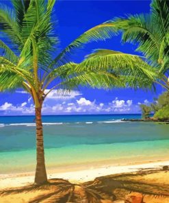 Tropical Scene Beach Paint By Number
