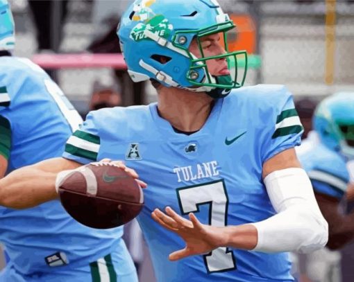 Tulane Green Wave Player Paint By Numbers