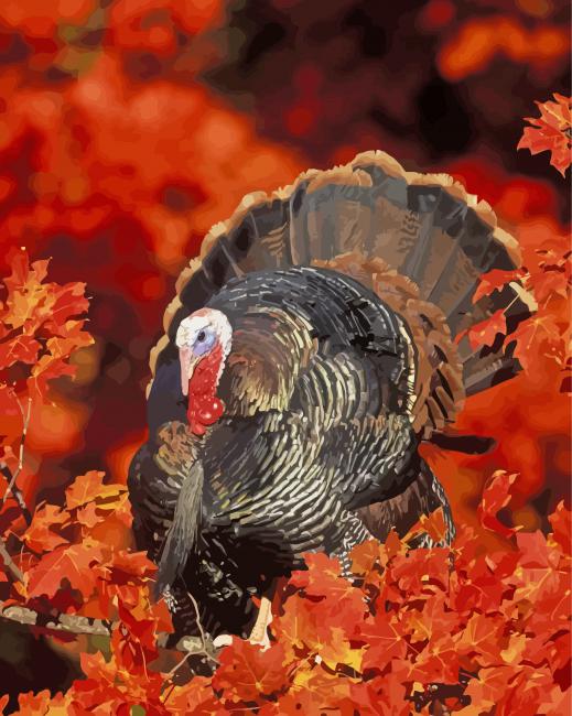 Turkey In Fall Paint By Number