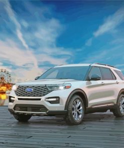 White Ford Explorer Car Paint By Number