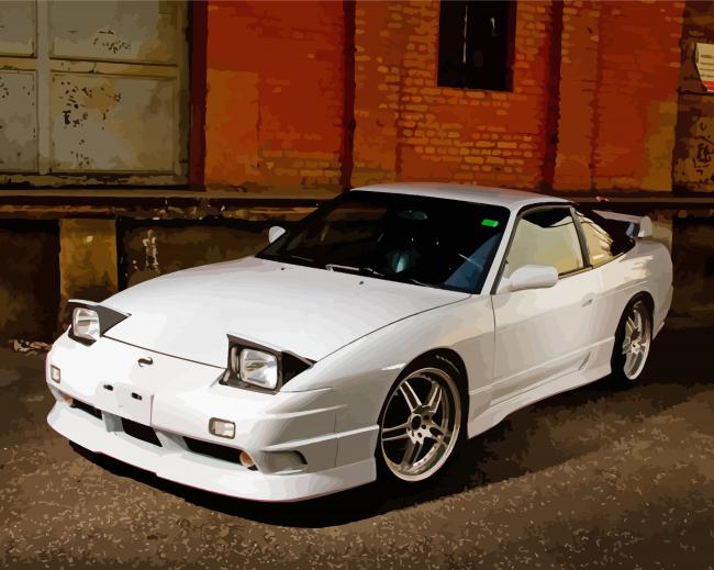 White Nissan 200sx Paint By Numbers