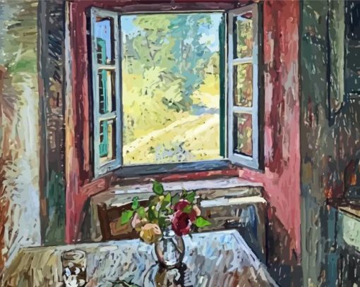 Window With Table Art Paint By Number