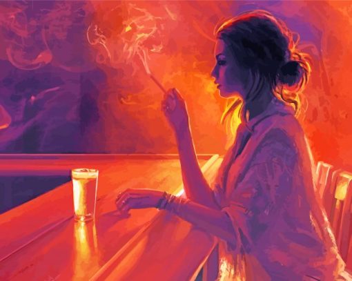 Woman In A Bar Paint By Number