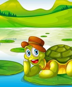 A Happy Turtle Scenery Paint By Number