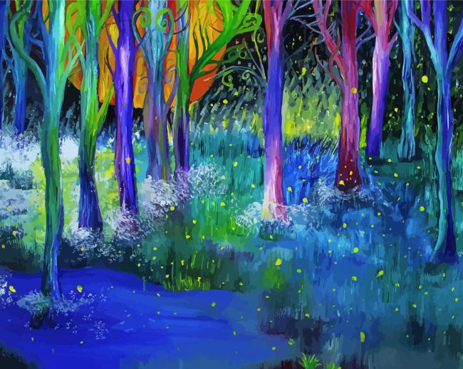 Abstract Firefly Forest Paint By Numbers