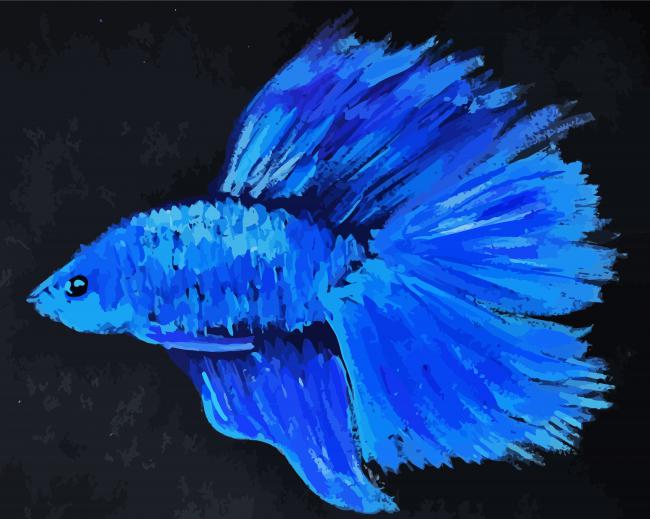Abstract Blue Betta Fish Paint By Numbers