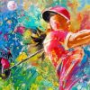 Abstract Golfer Girl Paint By Number