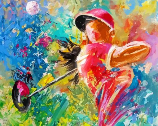 Abstract Golfer Girl Paint By Number