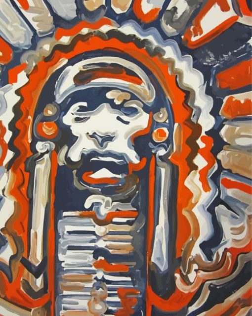 Abstract Illiniwek Paint By Number