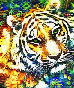 Abstract Tiger Illustration Paint By Number