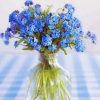 Aesthetic Blue Flowers In Jar Paint By Numbers