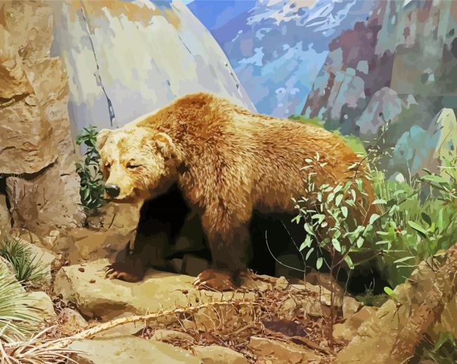 Aesthetic California Grizzly Bear Paint By Numbers