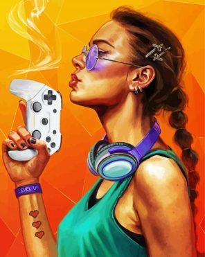 Aesthetic Gamer Girl Art Paint By Numbers