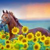 Aesthetic Horse Sunflower Paint By Number