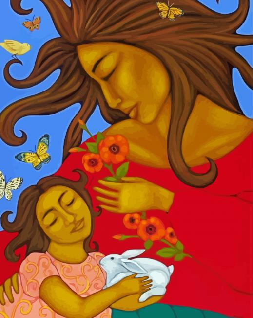 Aesthetic Latino Baby And Mother Paint By Numbers
