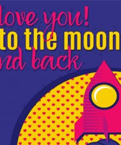 Aesthetic Love You To The Moon Art Paint By Numbers