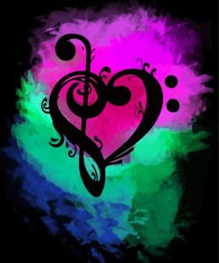 Aesthetic Music Heart Paint By Numbers