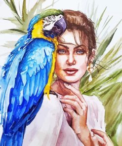 Aesthetic Parrot And Lady Art Paint By Numbers