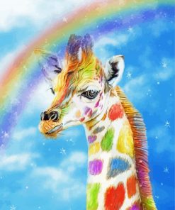 Aesthetic Rainbow Giraffe Paint By Numbers