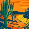 Aesthetic Sunset Saguaro National Park Paint By Number
