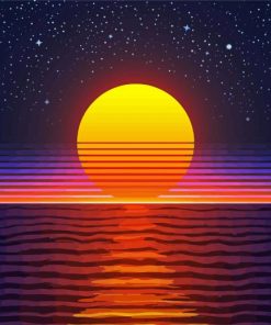 Aesthetic Sunset Over Water Paint By Numbers