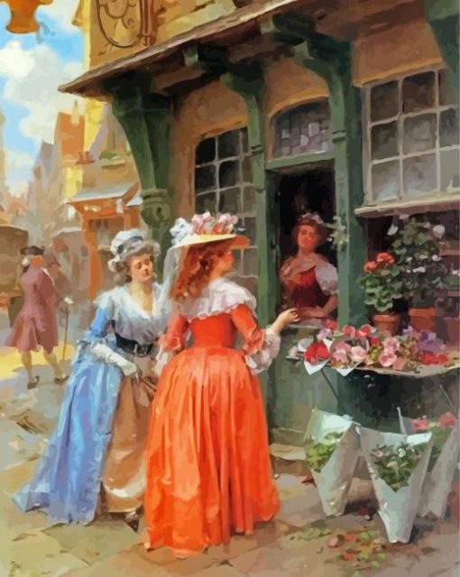 Aesthetic Victorian Flower Shop Paint By Numbers
