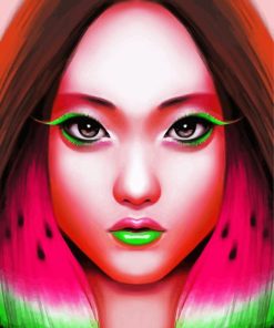 Aesthetic Watermelon Girl Art Paint By Numbers