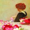 Aesthetic Woman Arranging Roses Paint By Number