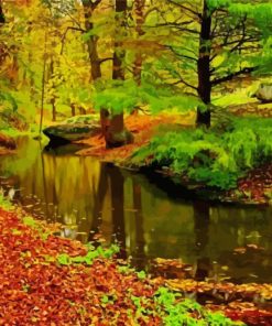 Aesthetic Autumn River Forest Paint By Number