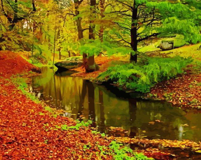 Aesthetic Autumn River Forest Paint By Number