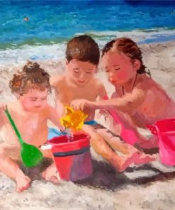 Aesthetic Children On Beach Paint By Numbers
