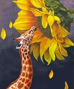 Aesthetic Giraffe Sunflower Art Paint By Numbers