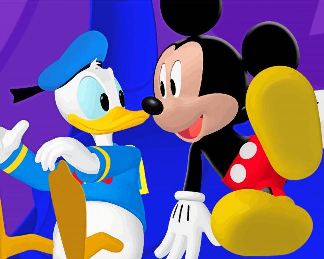 Aesthetic Mickey Mouse And Donald Duck Paint By Number