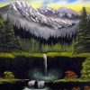Aesthetic Rocky Mountain Waterfall Art Paint By Number