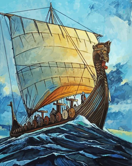 Aesthetic Viking Vessel Art Paint By Numbers