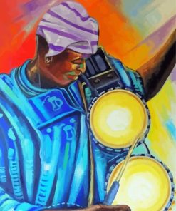 African Man Drumming Paint By Numbers