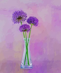 Allium Flowers In a Vase Art Paint By Numbers